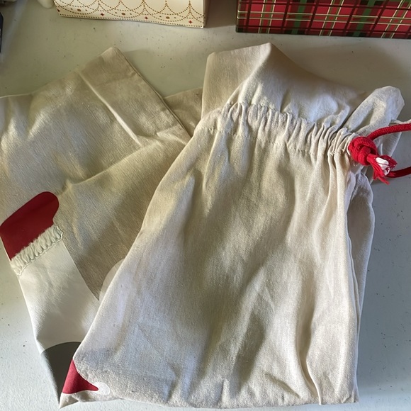 [ XL Canvas Santa Claus Unicorn Drawstring Christmas Gift Bag ] - Picture 6 of 6